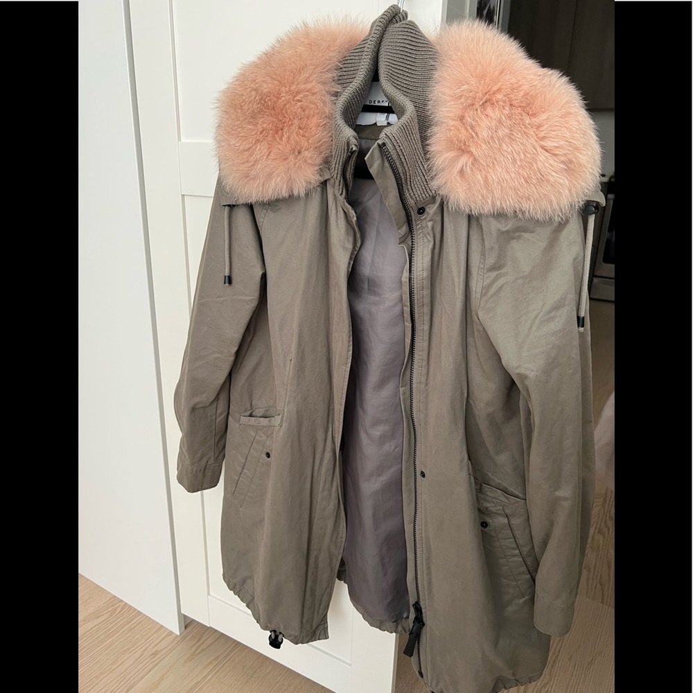 Derek Lam 10 Crosby Jacket with real fox fur trim